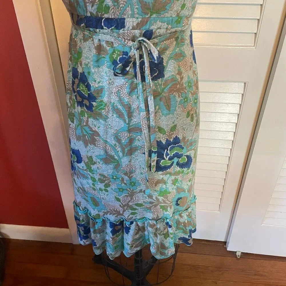 FREE PEOPLE | beaded neckline jersey floral dress S